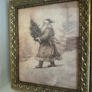 Vintage Santa Claus Framed Artwork